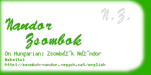 nandor zsombok business card